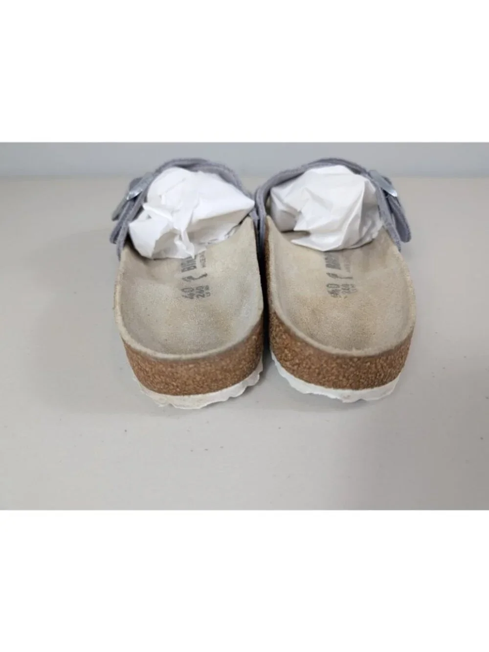 Birkenstock Siena slide sandals in gray suede leather women's size 9